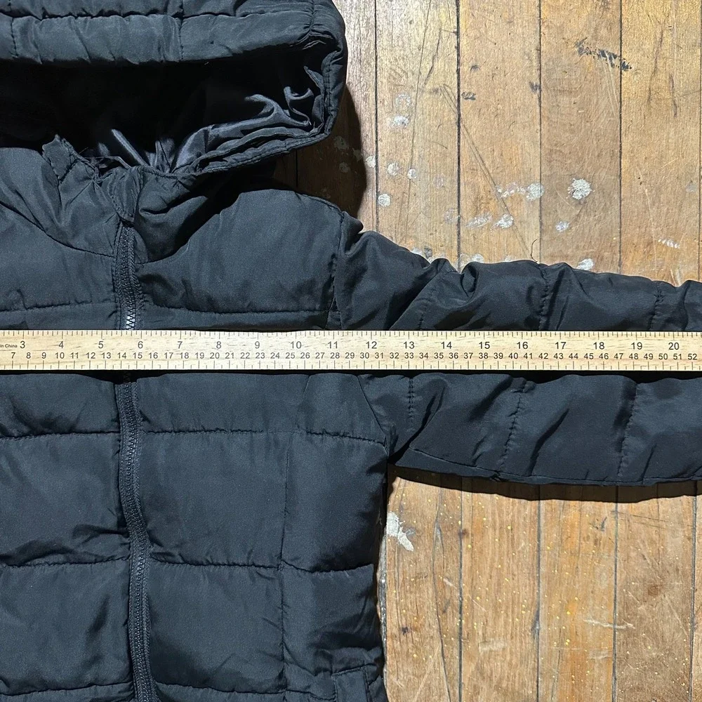 Gap‎ Parka Jacket Kids Small Black Regular Fit Long Sleeve Hooded Full Zipper